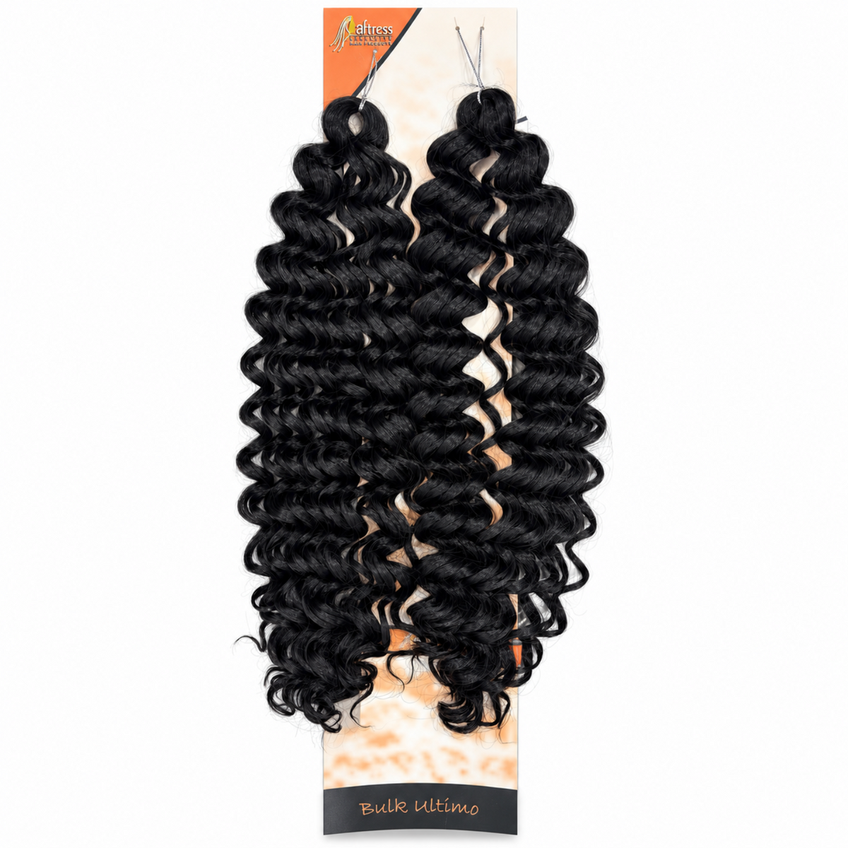 Aftress Bulk Ultimo Casino Bulk Curly Braiding Hair in Colour 1B Natural Black, with soft defined curls for creating full, textured braids and protective styles.