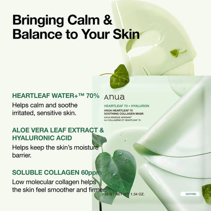 Anua Heartleaf 70 Soothing Collagen Mask 1pc