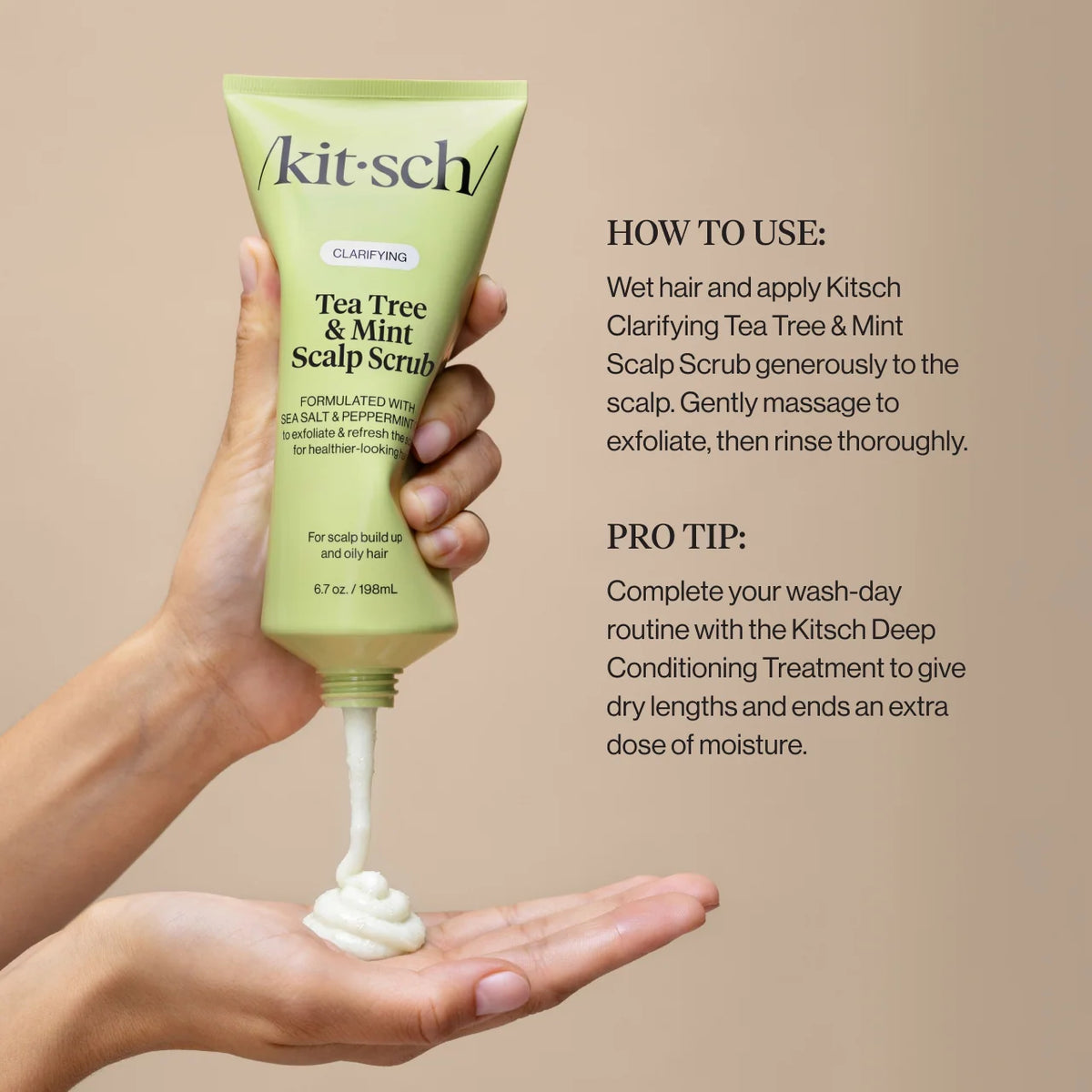 Kitsch Clarifying Tea Tree & Mint Scalp Scrub 198ml