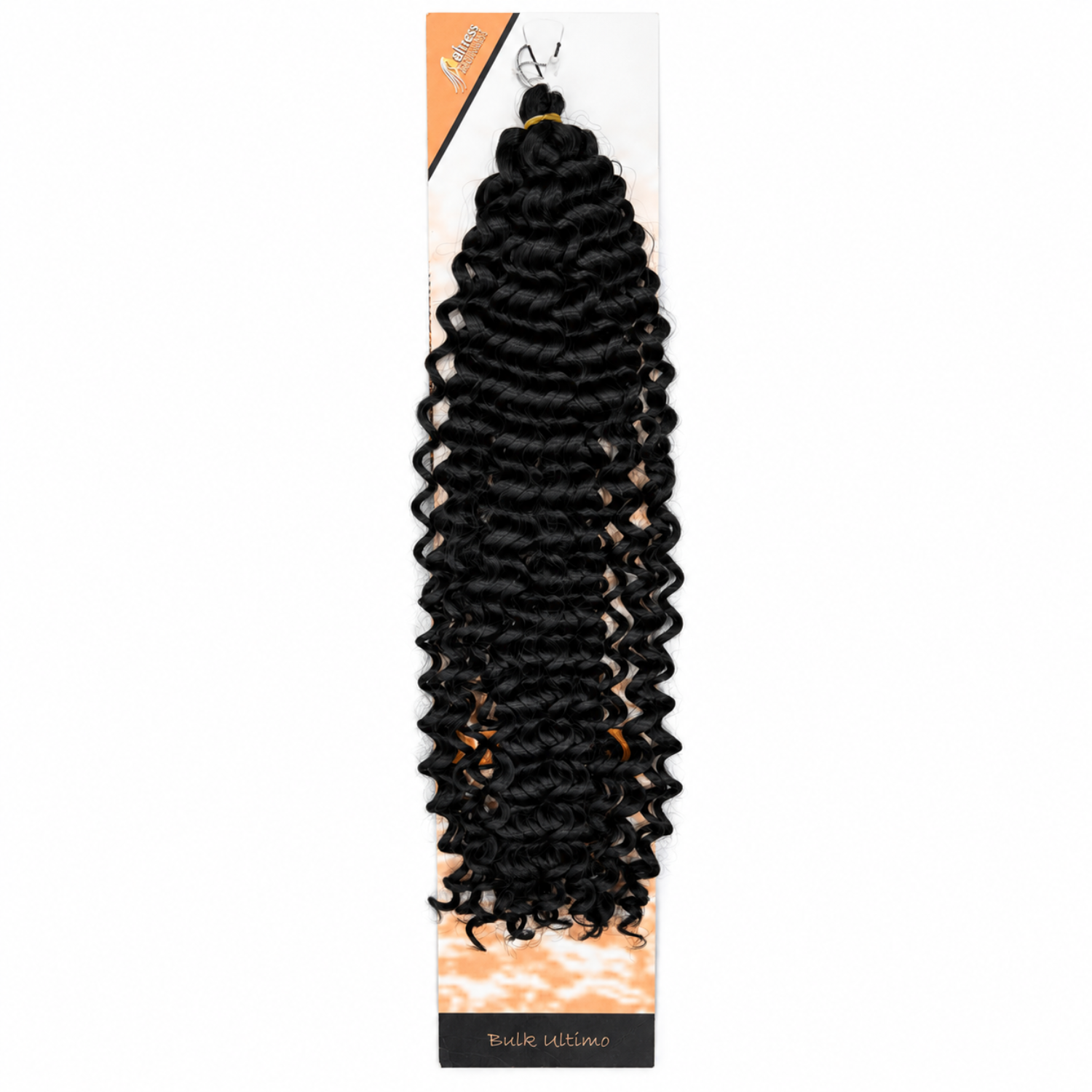 Aftress Braid Ultimo Water Braid Curly Crochet Hair in Colour 1 Black, featuring long, defined water-wave curls with a full textured finish for crochet braids and protective hairstyles.