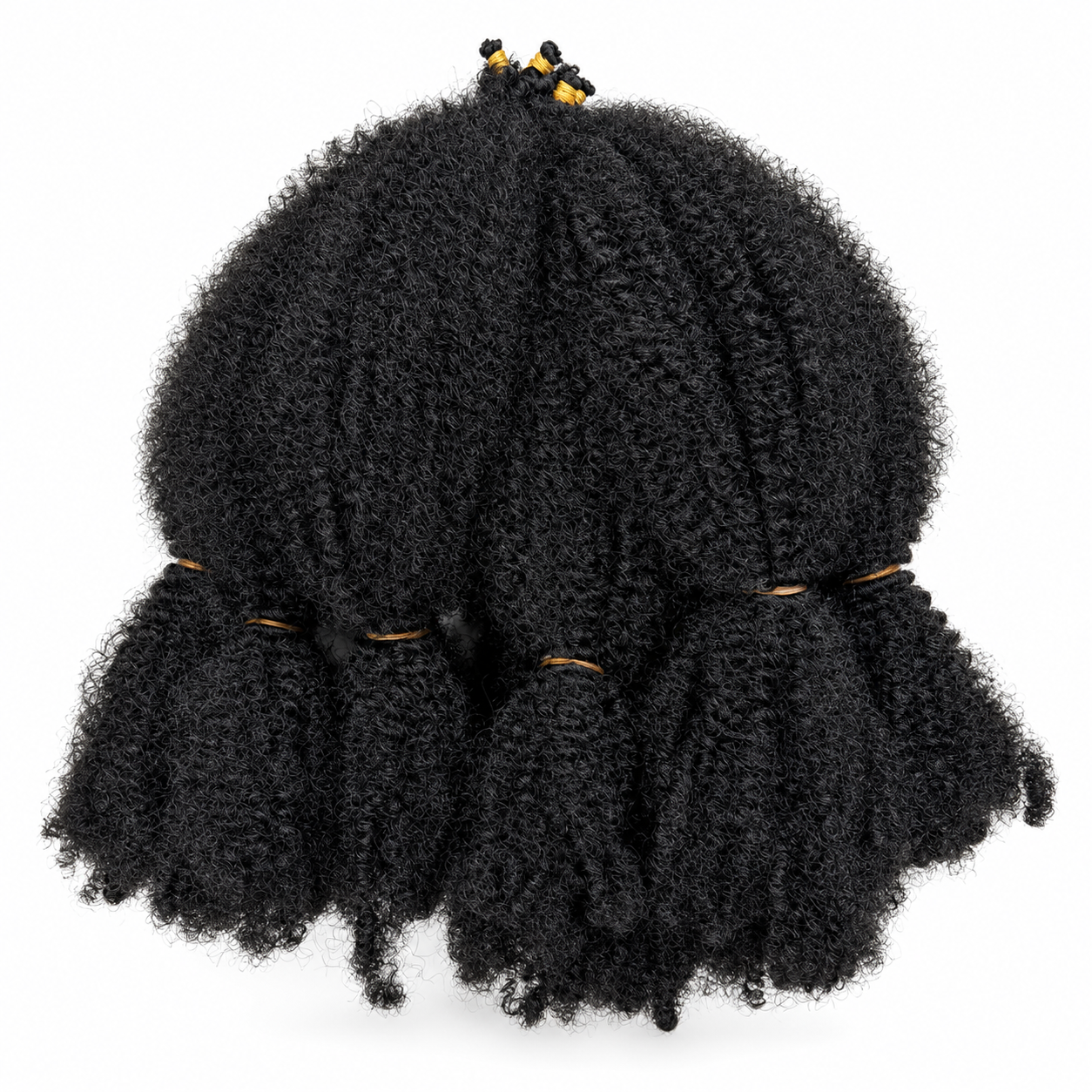 Aftress The Original Afro Kinky Bulk Braiding Hair 24" in Colour 1 Black, displaying multiple full bundles of tightly coiled Afro kinky hair for voluminous braids, crochet and protective styles.