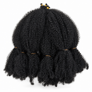 Aftress The Original Afro Kinky Bulk Braiding Hair 24" in Colour 1 Black, displaying multiple full bundles of tightly coiled Afro kinky hair for voluminous braids, crochet and protective styles.