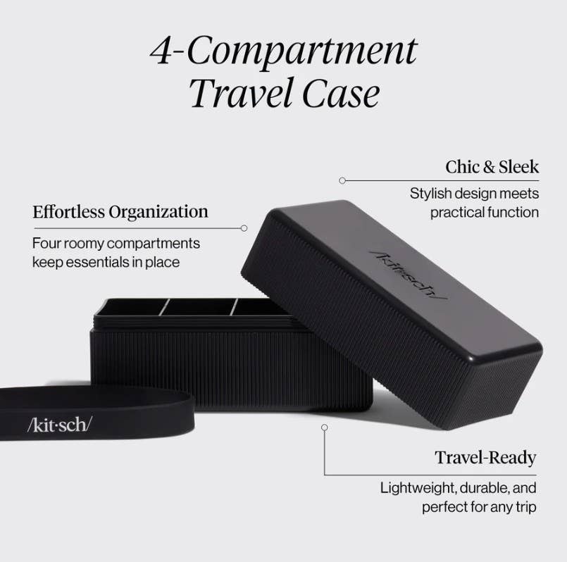 Kitsch 4-Compartment Travel Case - Black