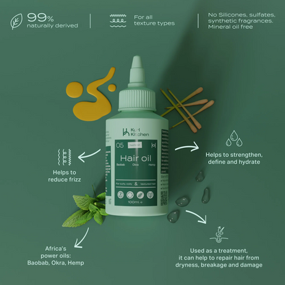 Kurl Kitchen Okra &amp; Hemp Hair Oil 100ml