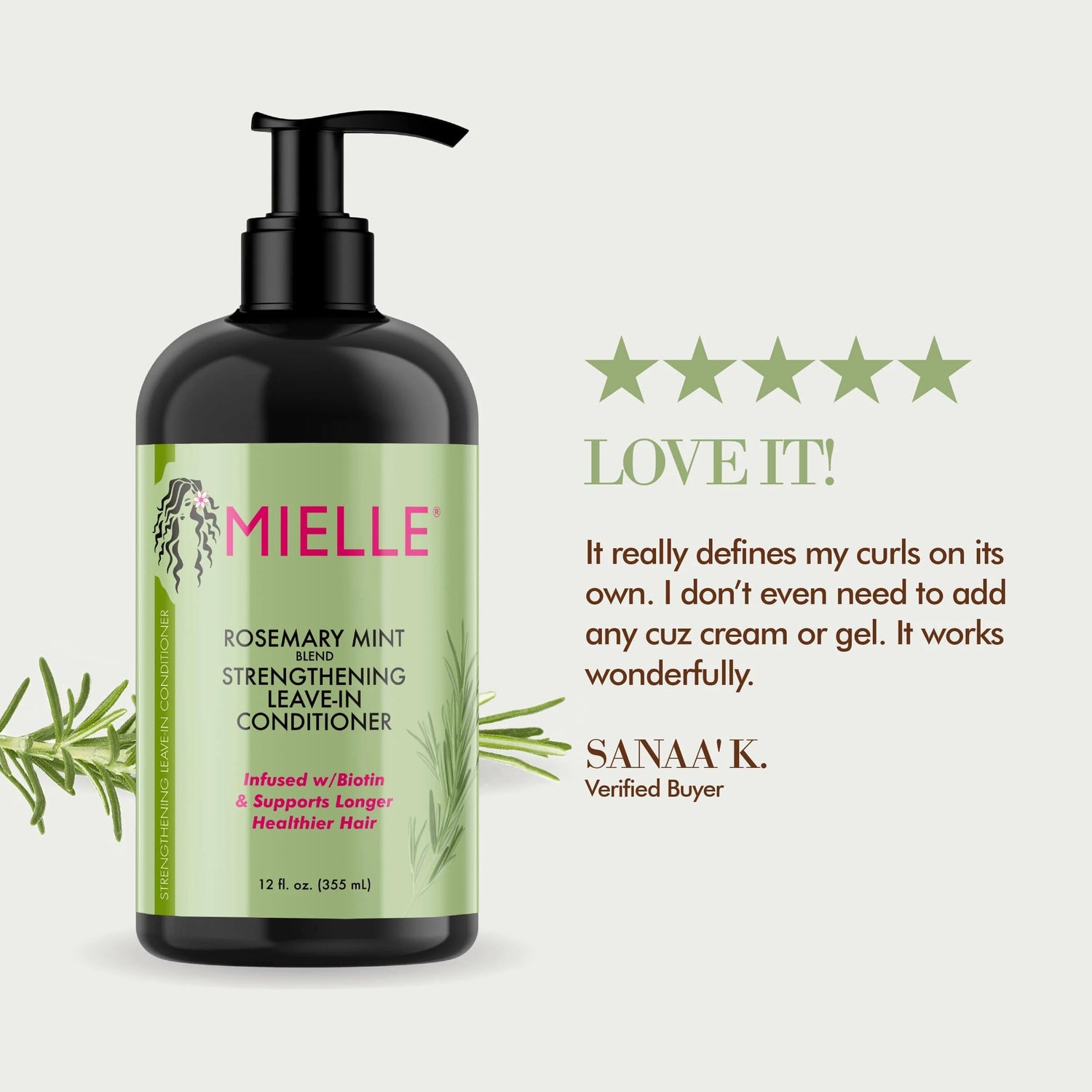 Mielle Organics Rosemary Mint Strengthening Leave-In Conditioner 12oz
