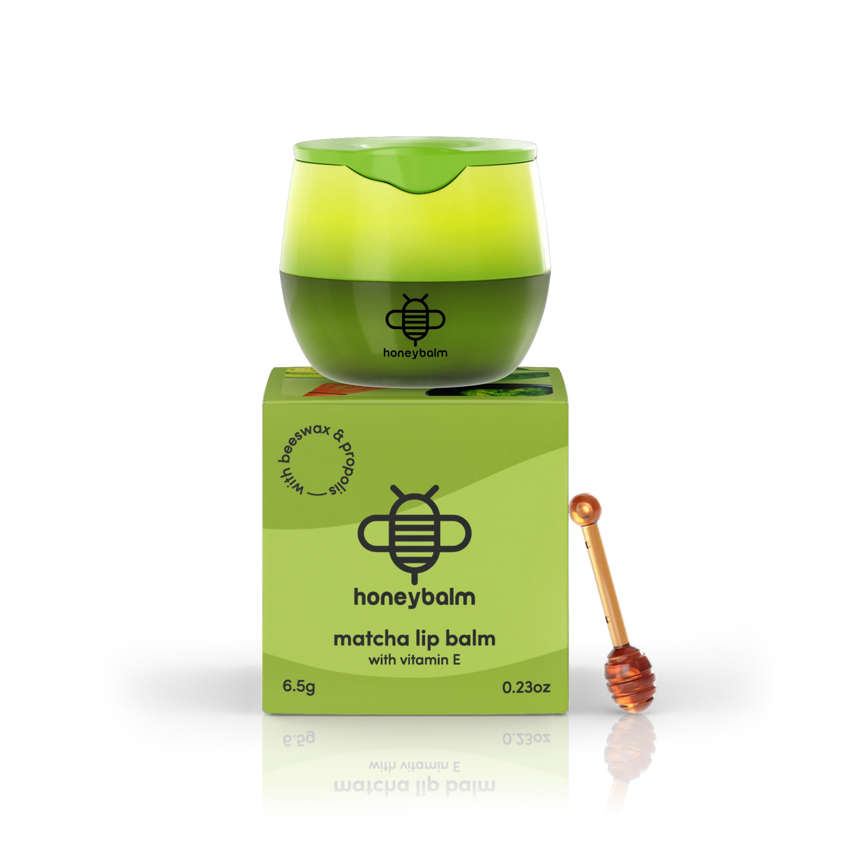 Honeybalm Matcha Lip Balm plain bg