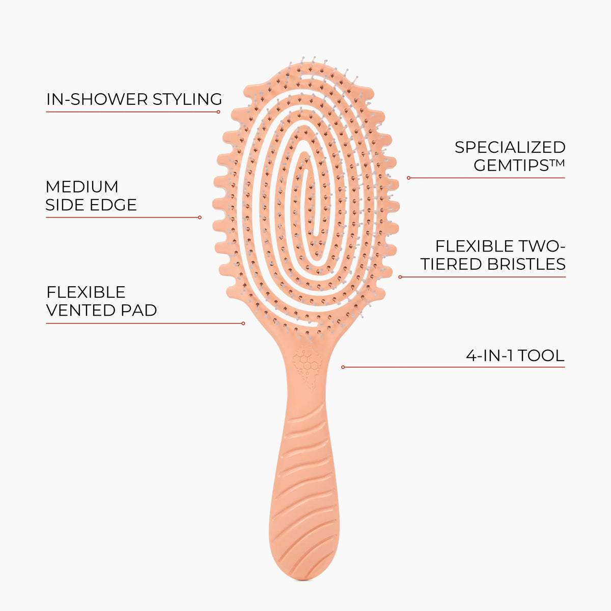 Bounce Curl Detangle Define EdgeLift Brush - Coral