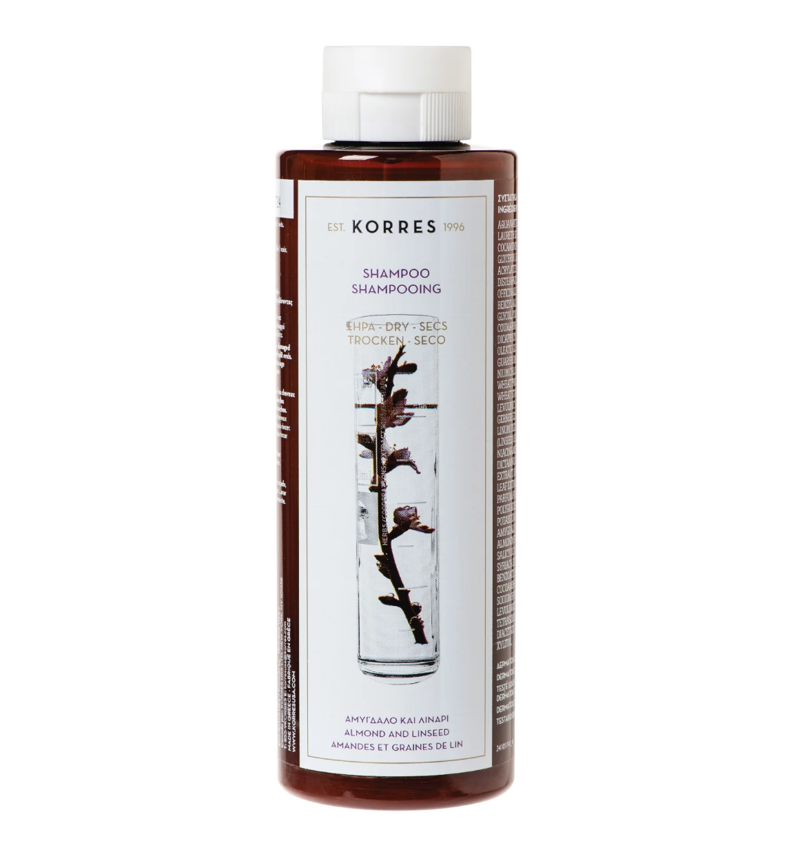Korres Almond + Linseed Shampoo for Dry/Damaged Hair 250ml
