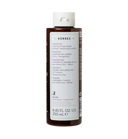 Korres Almond + Linseed Shampoo for Dry/Damaged Hair 250ml