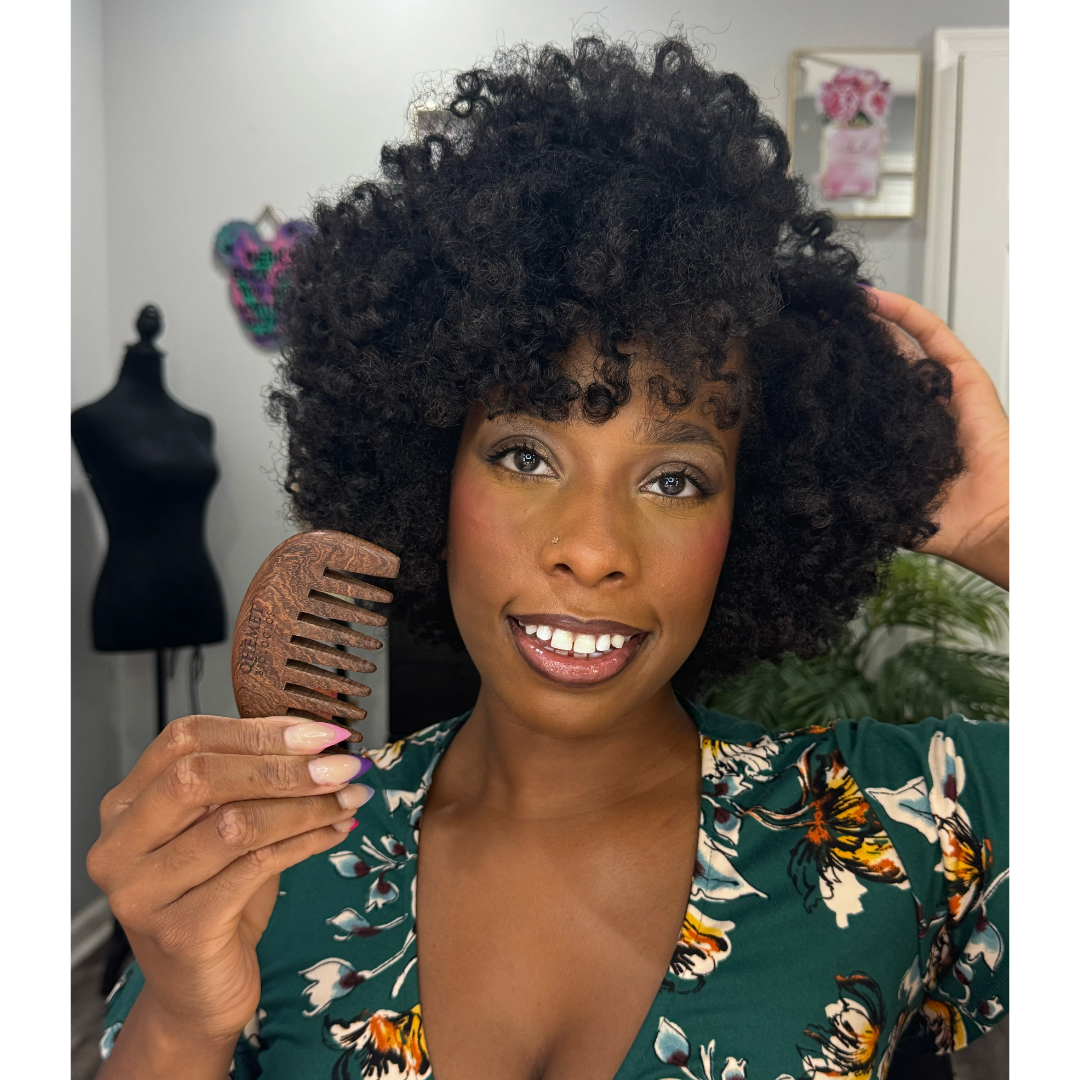 Qhemet Biologics Wooden Detangling Comb