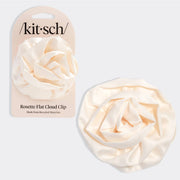 Kitsch Satin Rosette Medium Flat Cloud Clip - Cream