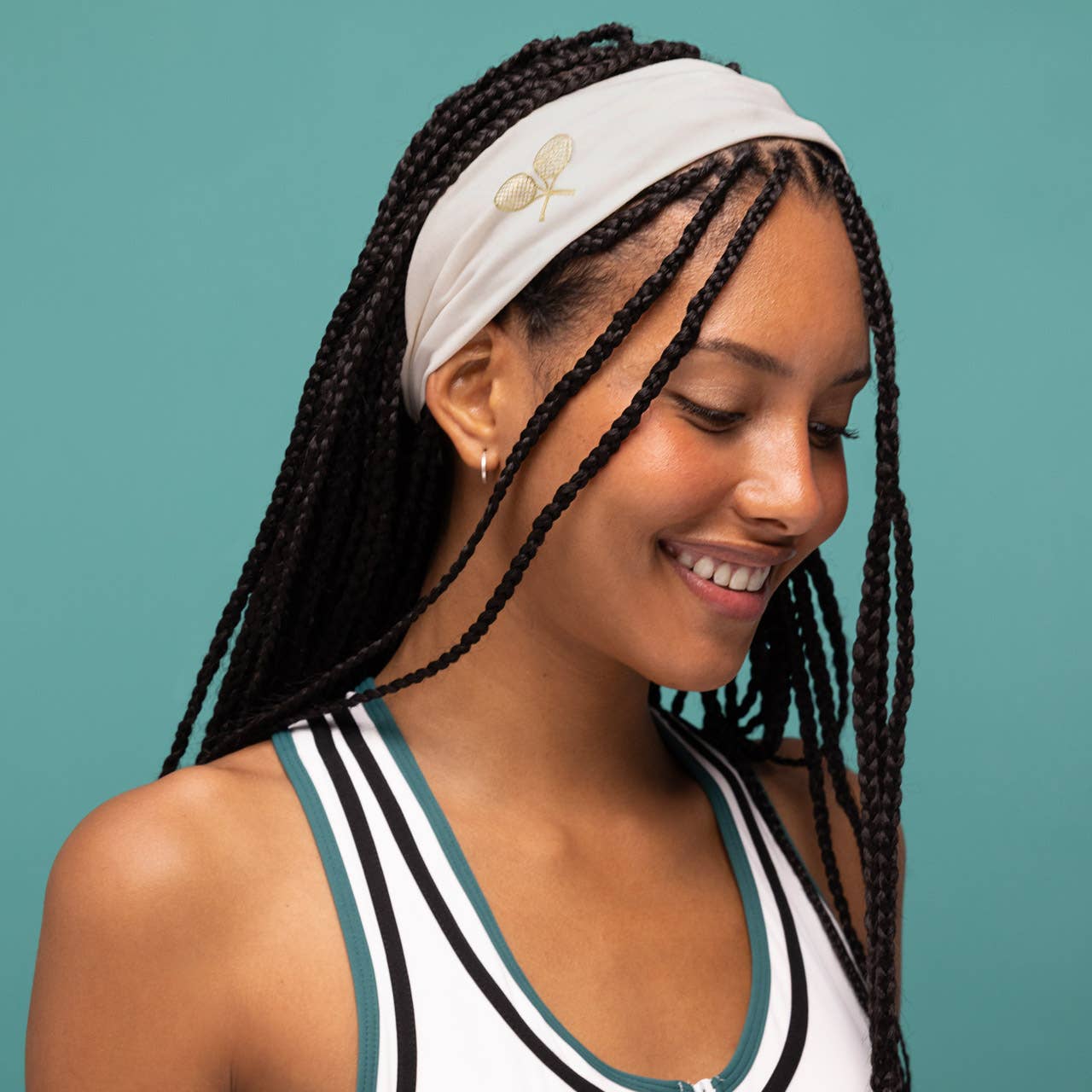 Kitsch Active Headbands 3pc Set- Cream, Court Green & Navy Blue