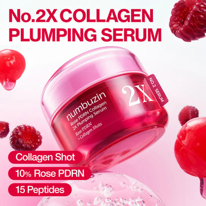 Numbuzin No.2 Rose PDRN Collagen Plumping Serum DUO Trial Kit