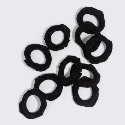 Kitsch Petal Hair Elastics 10pc Set - Black