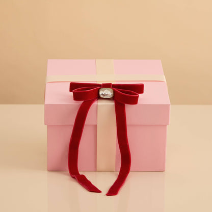 Kitsch Holiday Velvet &amp; Gemstone Bow Hair Clip