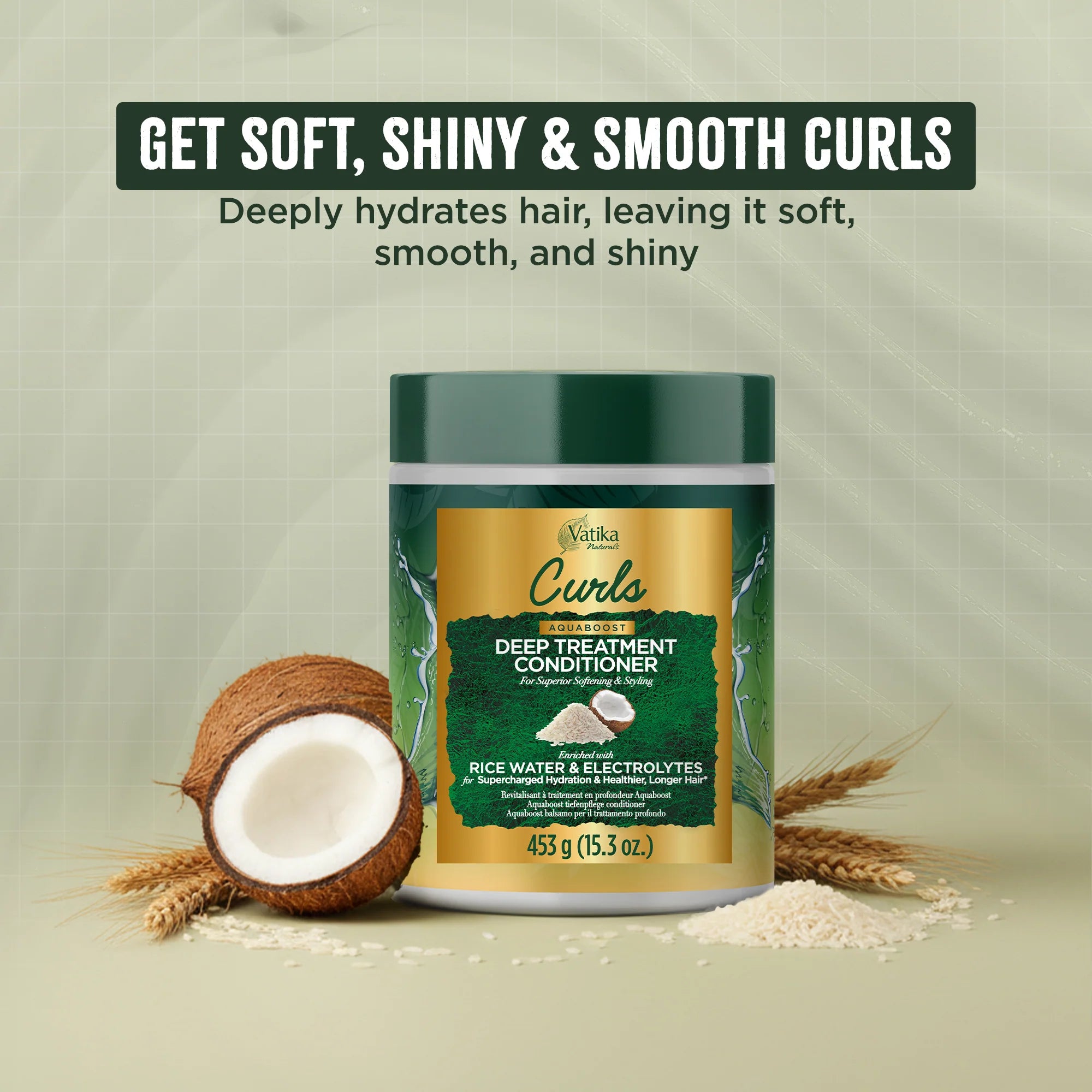 Dabur Vatika Naturals Curls Aquaboost Deep Treatment Conditioner 453g