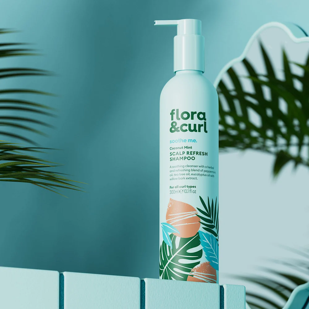 Flora &amp; Curl Coconut Mint Scalp Refresh Shampoo 300ml