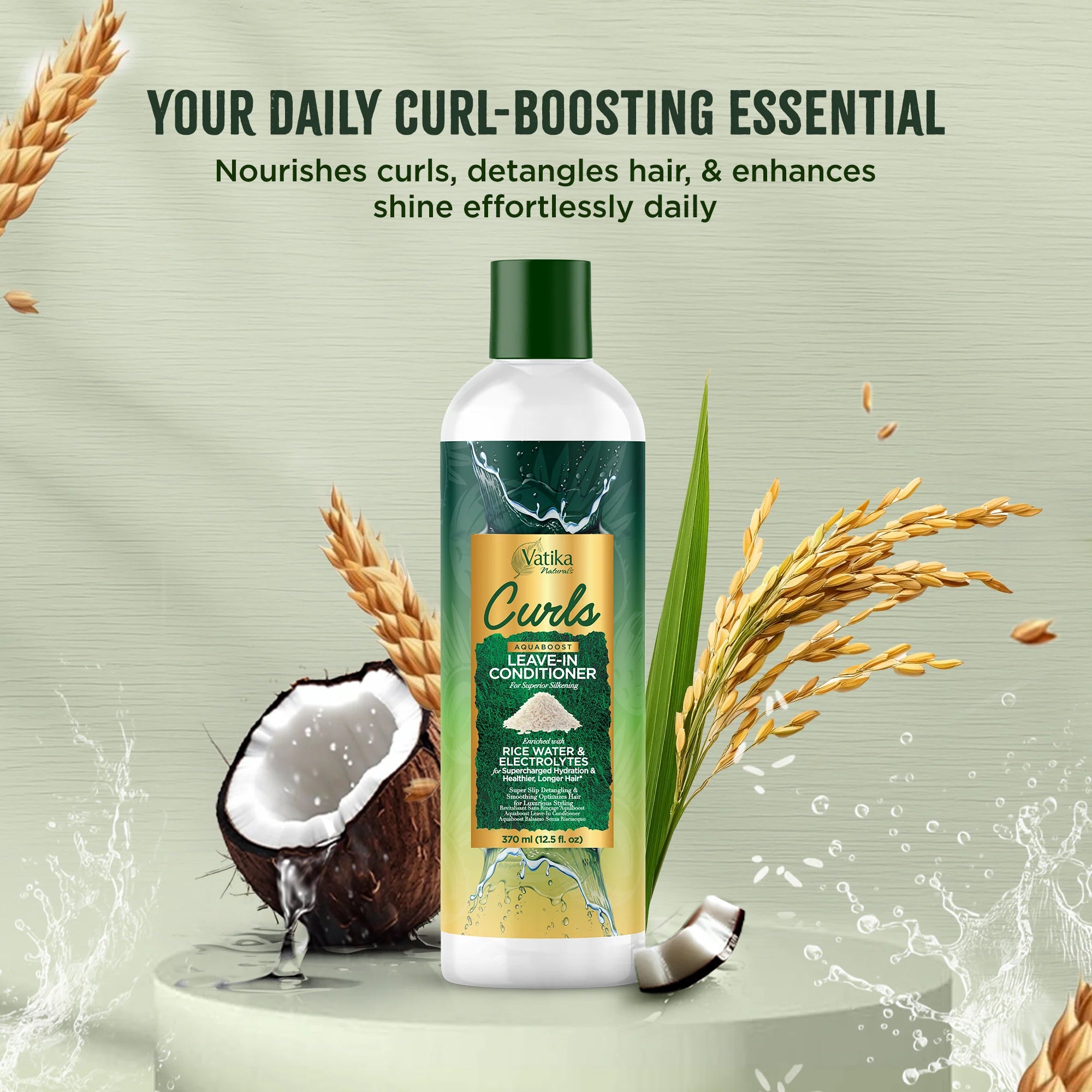 Dabur Vatika Naturals Curls Aquaboost Leave-In Conditioner 370ml