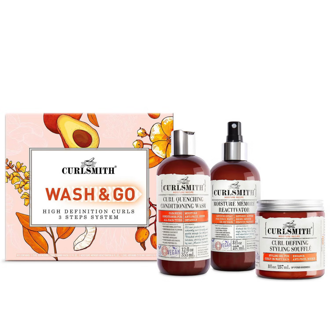 Curlsmith Wash Day Routine Curlsmith Wash & Go Kit β Kiyo Beauty