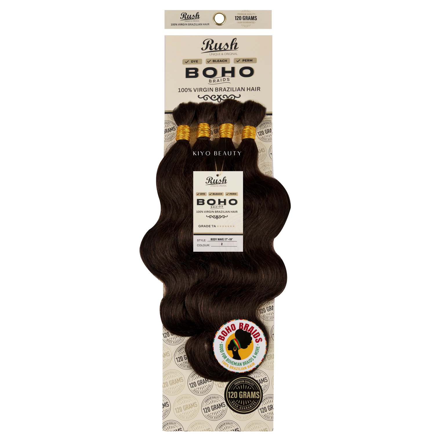 Rush 100% Virgin Brazilian Boho Braids Body Wave Bulk 17-19"