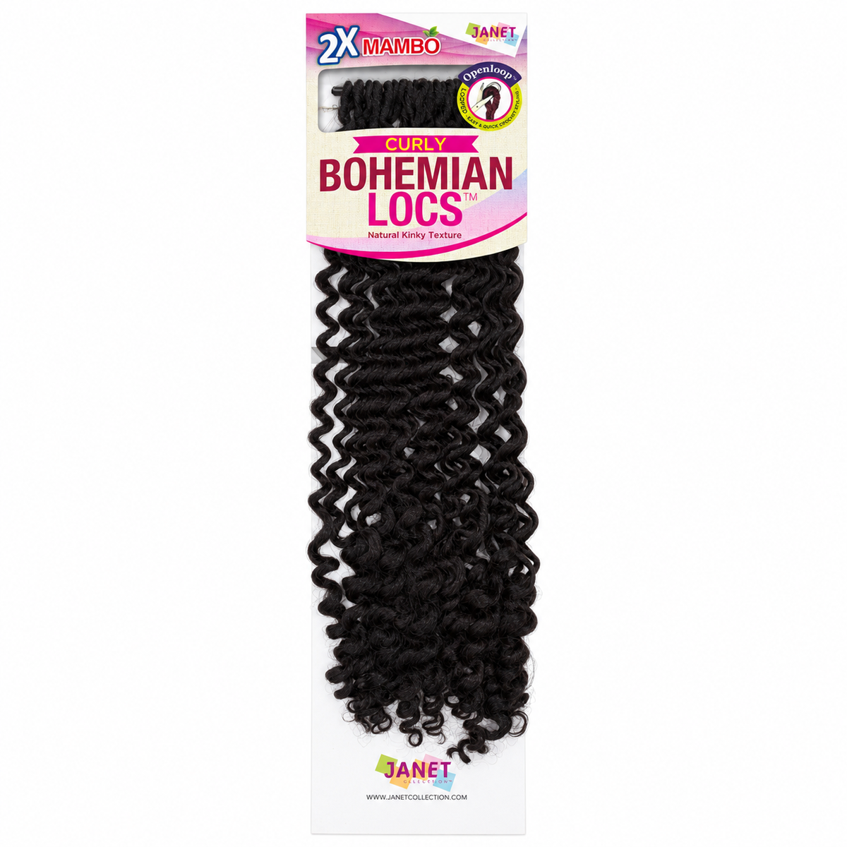 Janet Collection 2X Mambo Curly Bohemian Locs 18"