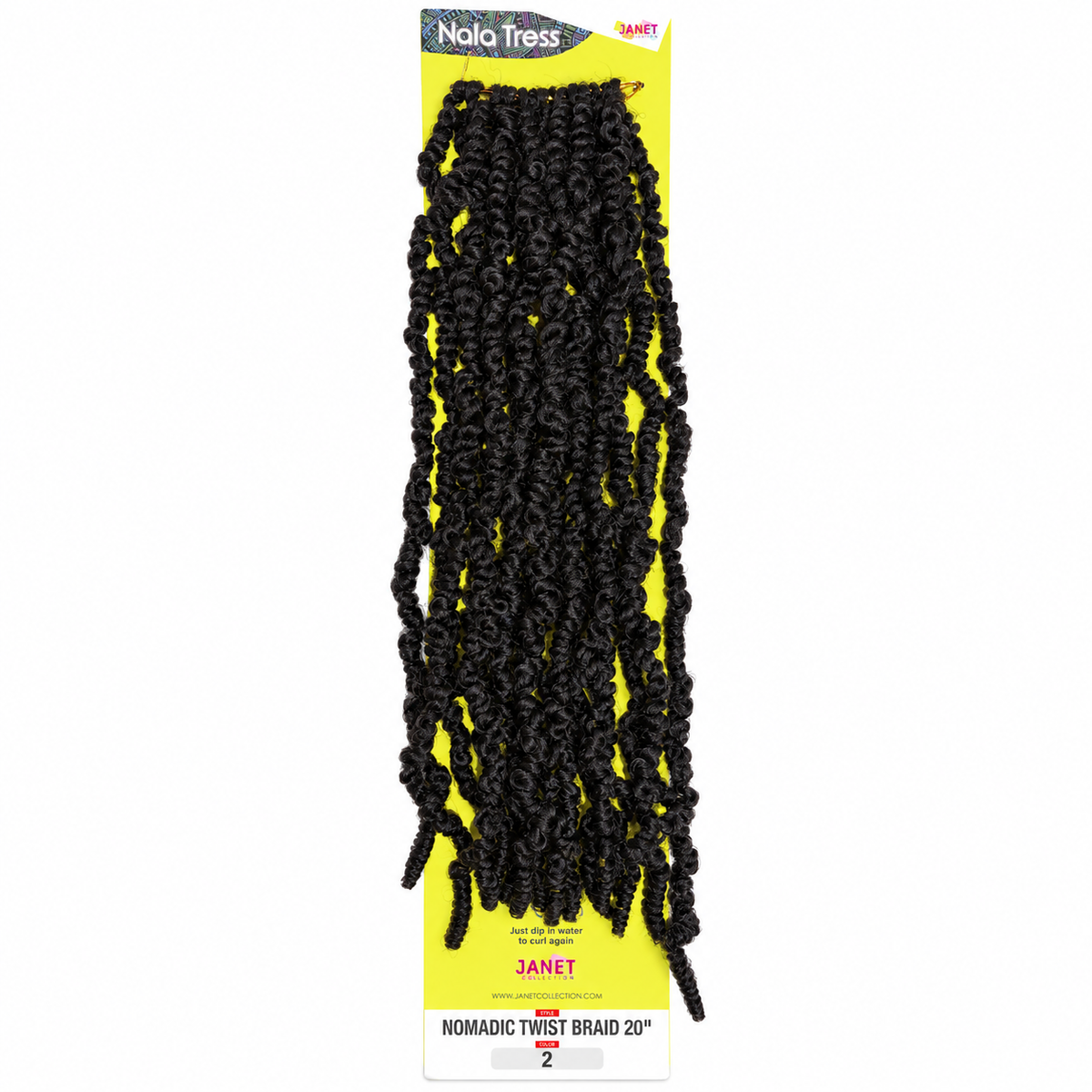 Janet Collection Nala Tress Nomadic Twist Braid 20" in colour 2 dark brown