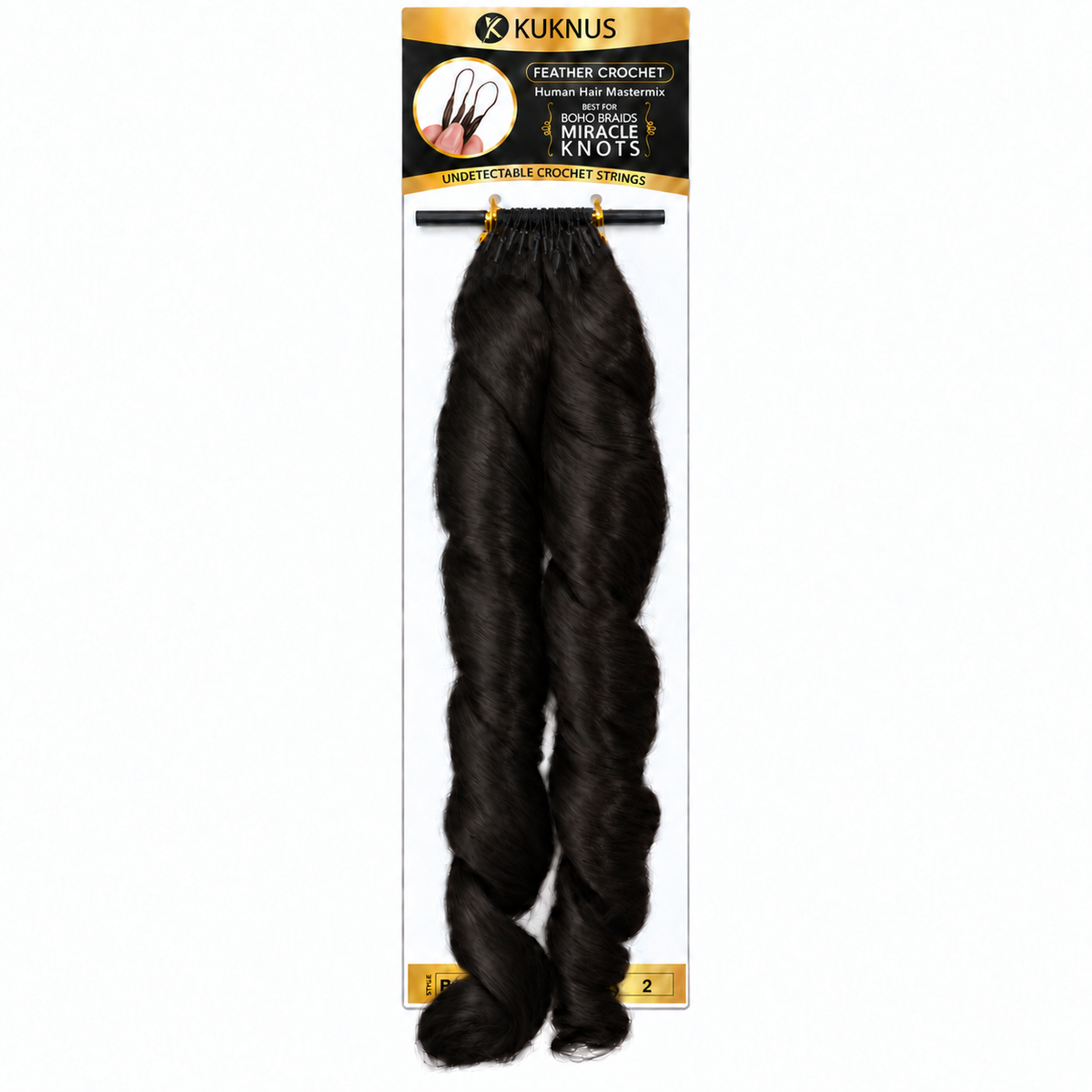 Kuknus Feather Crochet Human Hair Mastermix French Curl 18" in colour 2 (Dark Brown)