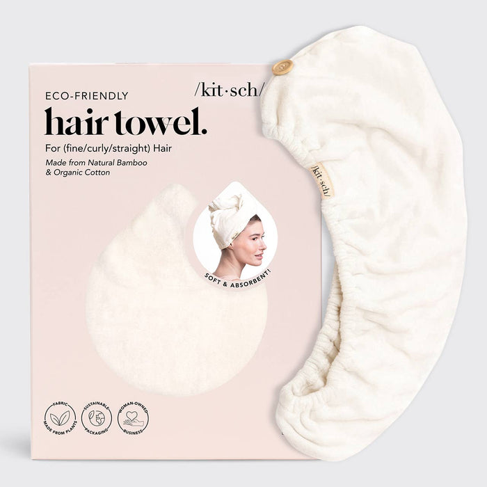 Kitsch Quick Dry Hair Towel - Ivory