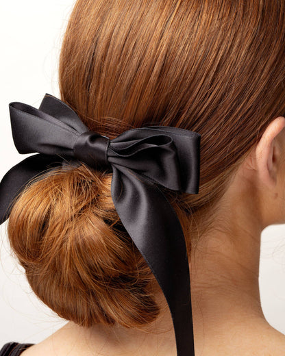 Brushworks Satin Hair Bow Duo – Black &amp; White