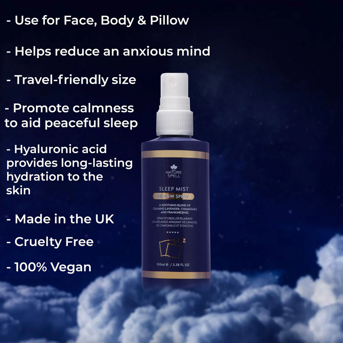 Nature Spell Pillow Spray Sleep Mist for Face & Pillow 100ml