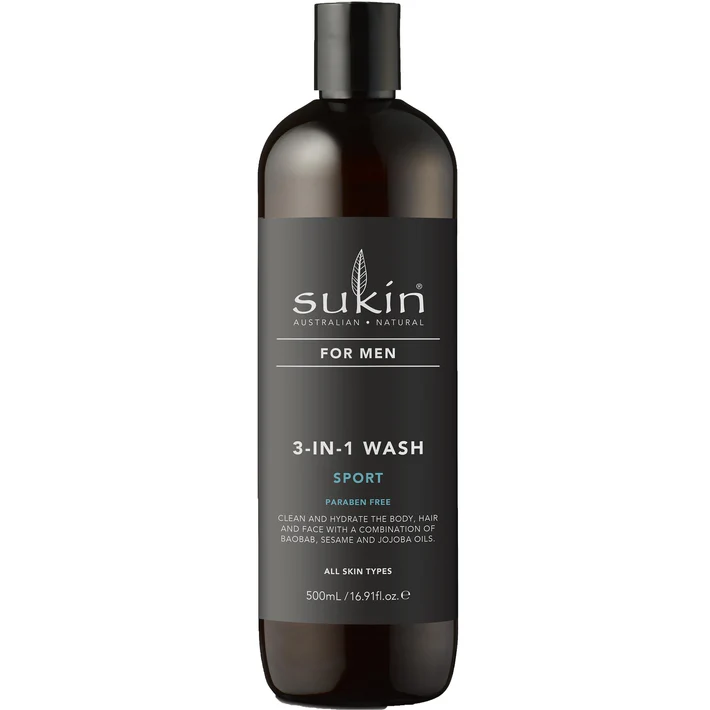 Sukin Men's 3-in-1 Wash Sport  500ml