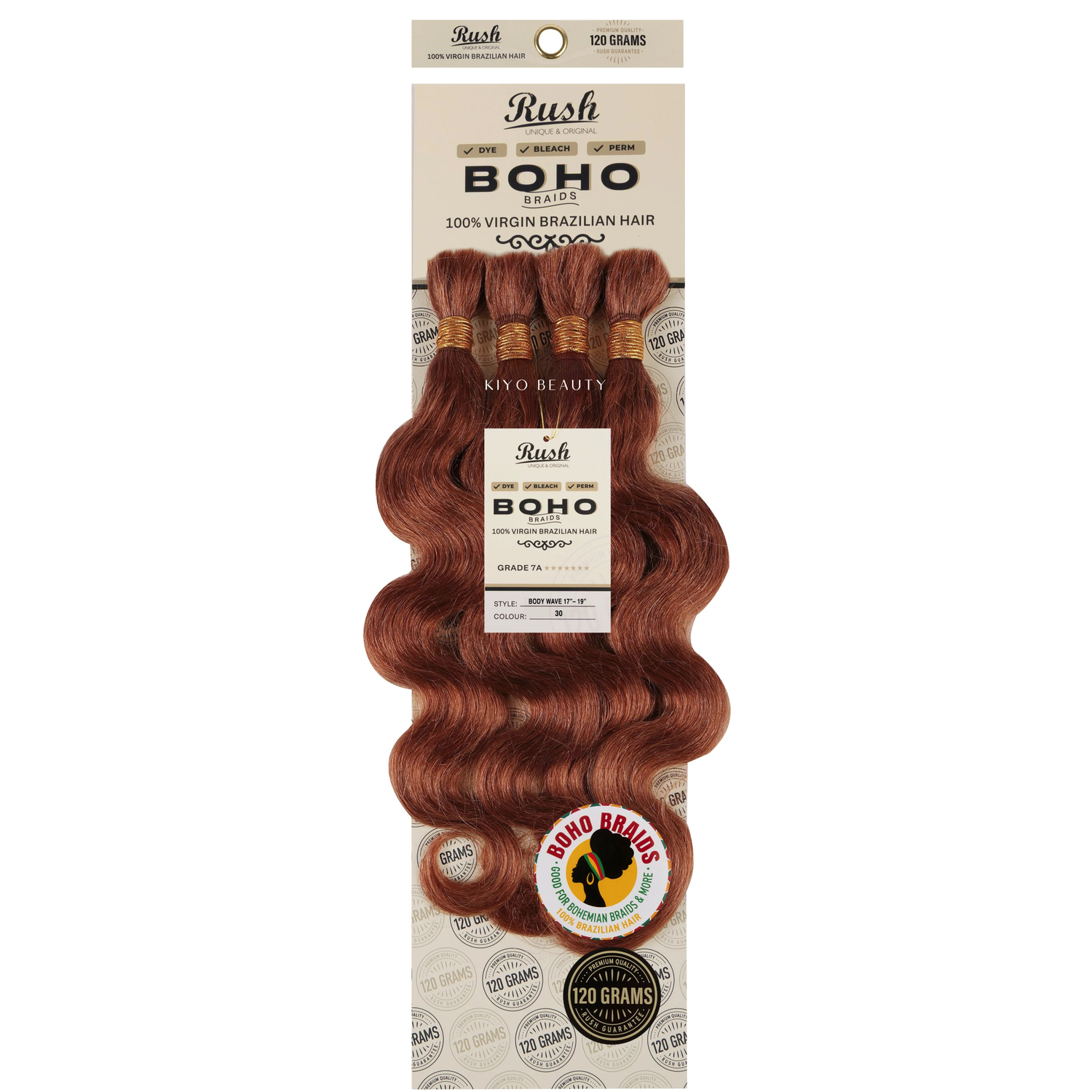 Rush 100% Virgin Brazilian Boho Braids Body Wave Bulk 17-19"