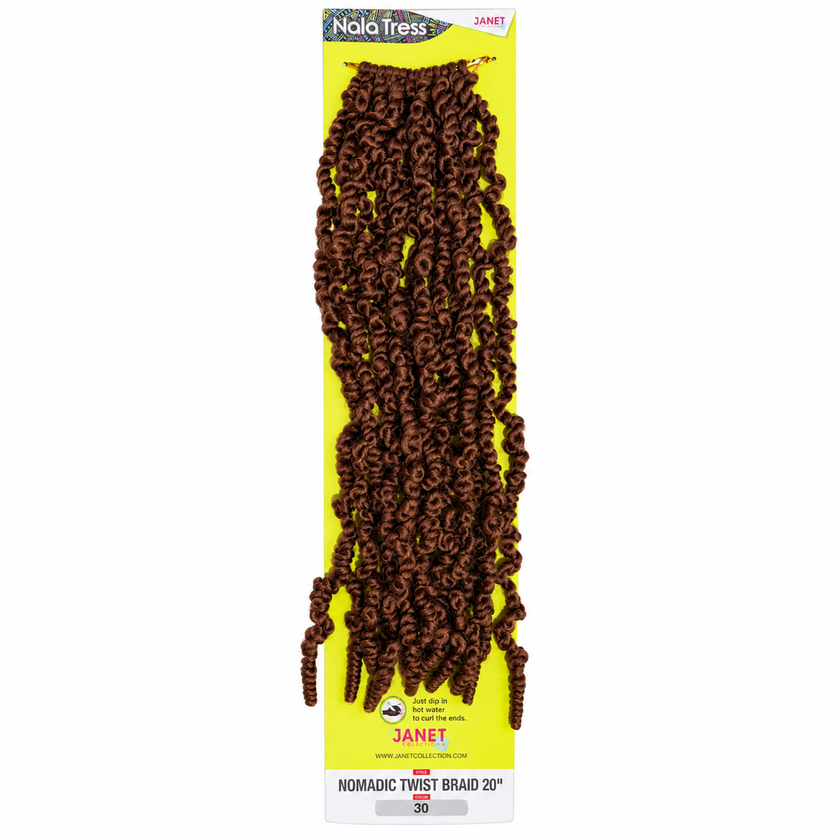 Janet Collection Nala Tress Nomadic Twist Braid 20" in colour 30 Light Auburn
