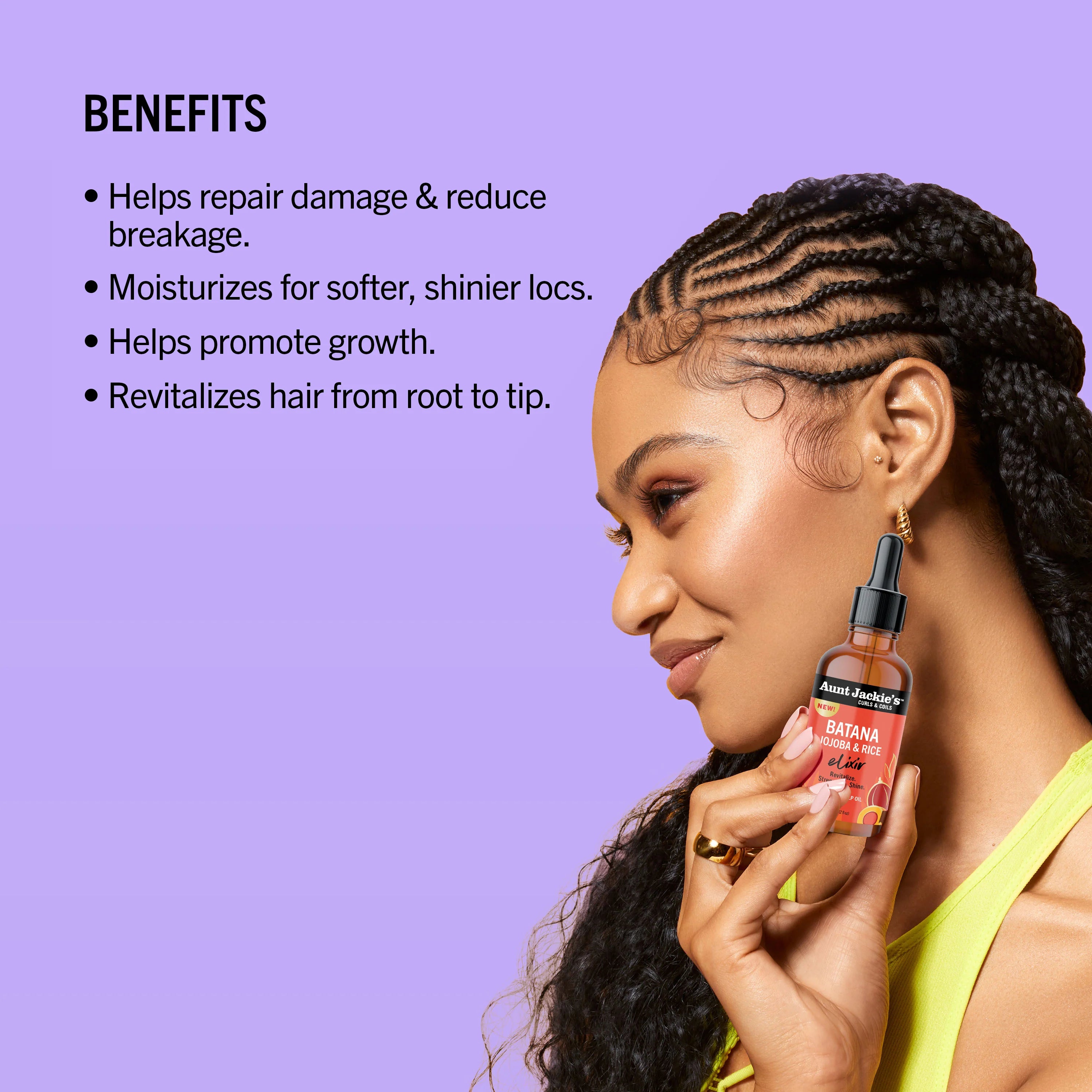 Aunt Jackie's Batana, Jojoba & Rice Elixir Hair and Scalp Oil 2oz