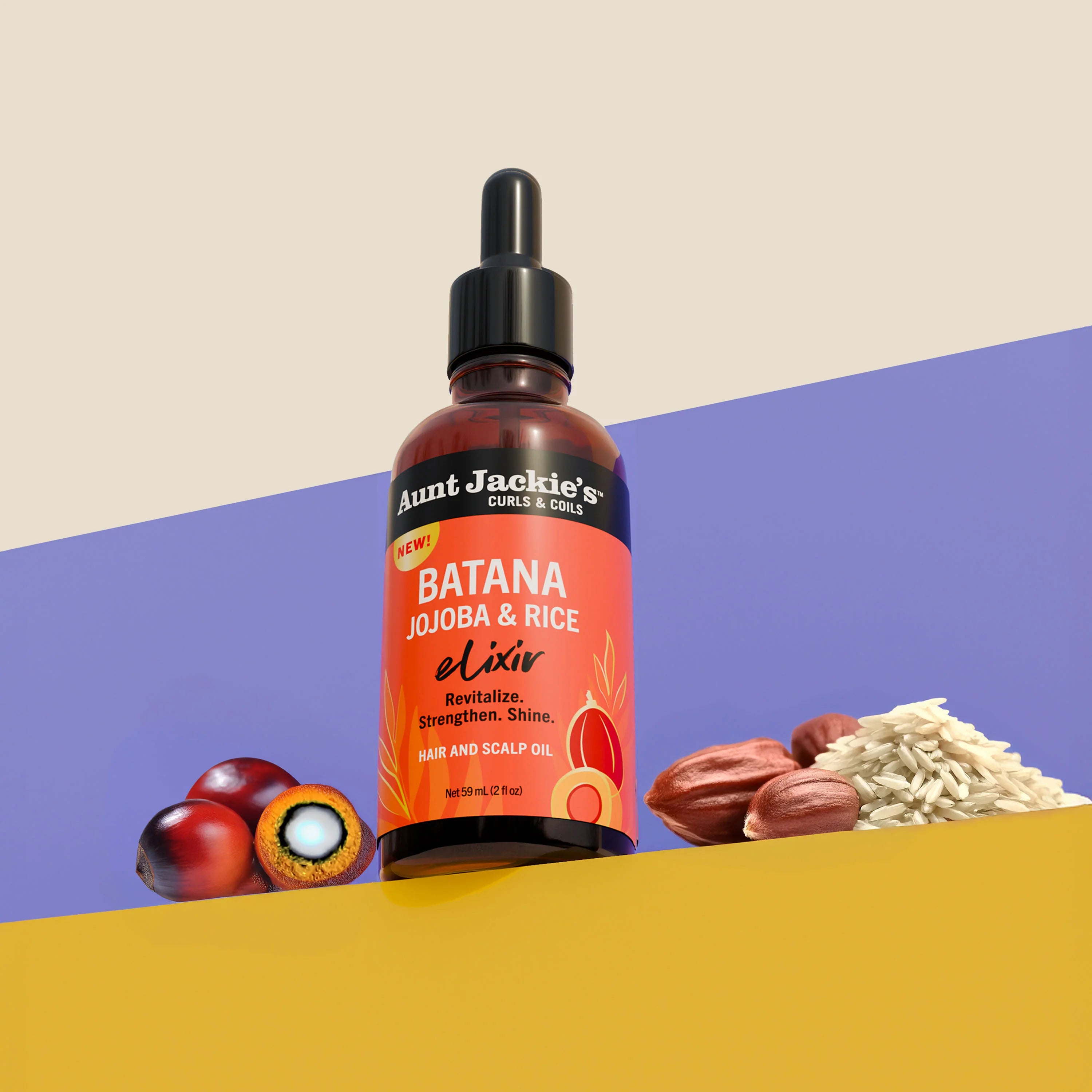 Aunt Jackie's Batana, Jojoba & Rice Elixir Hair and Scalp Oil 2oz