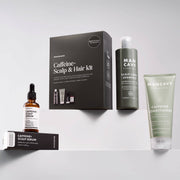 Mancave caffeine scalp and hair care kit on a white background