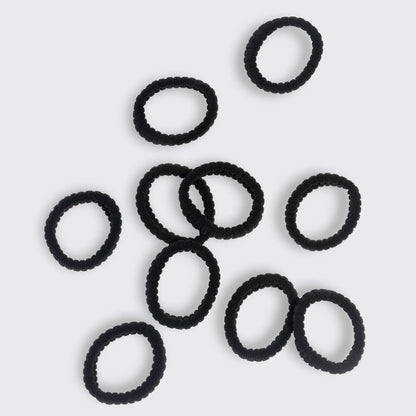 Kitsch Ribbed Hair Elastics 10pc Set - Black