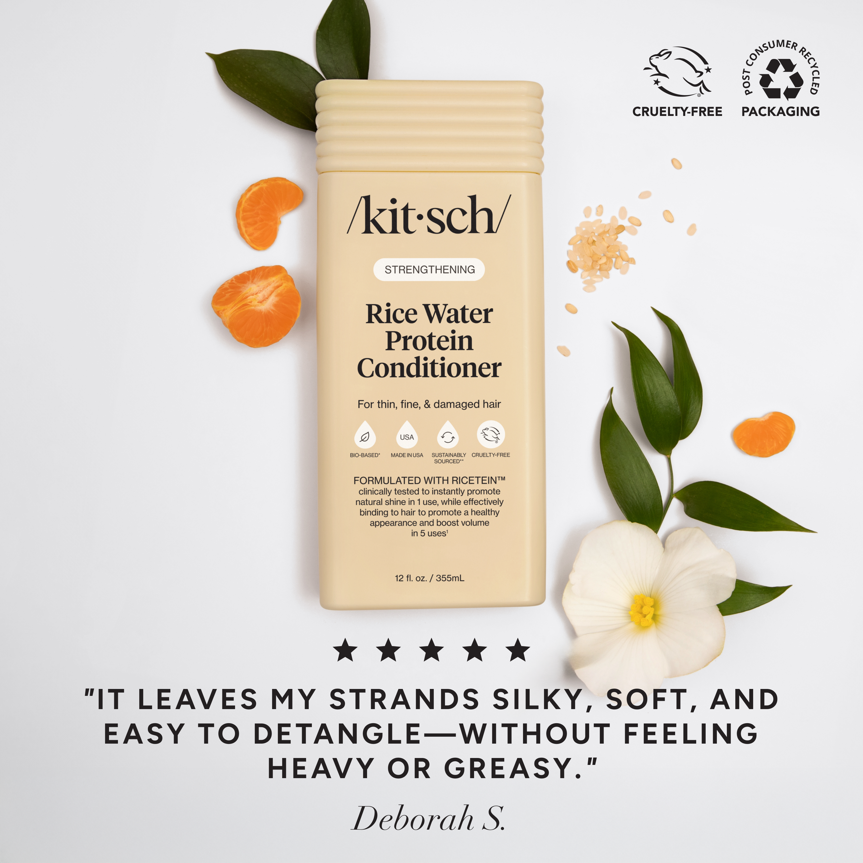 Kitsch Strengthening Rice Water Bottle Conditioner 12oz