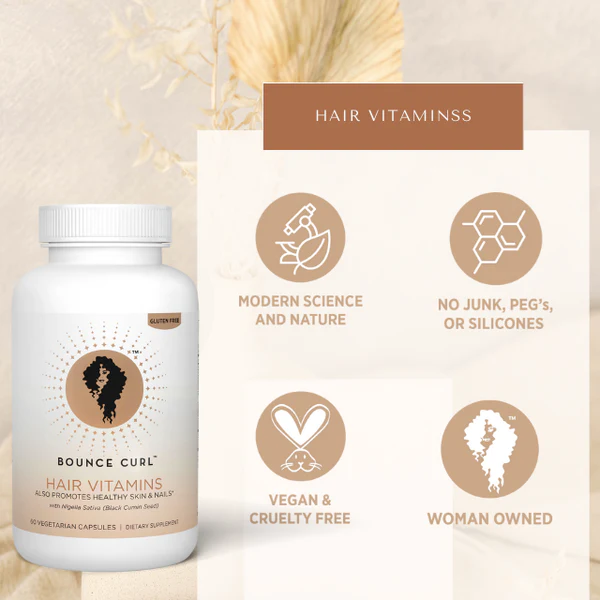 Bounce Curl Hair Vitamins with Nigella Sativa - 60 Capsules