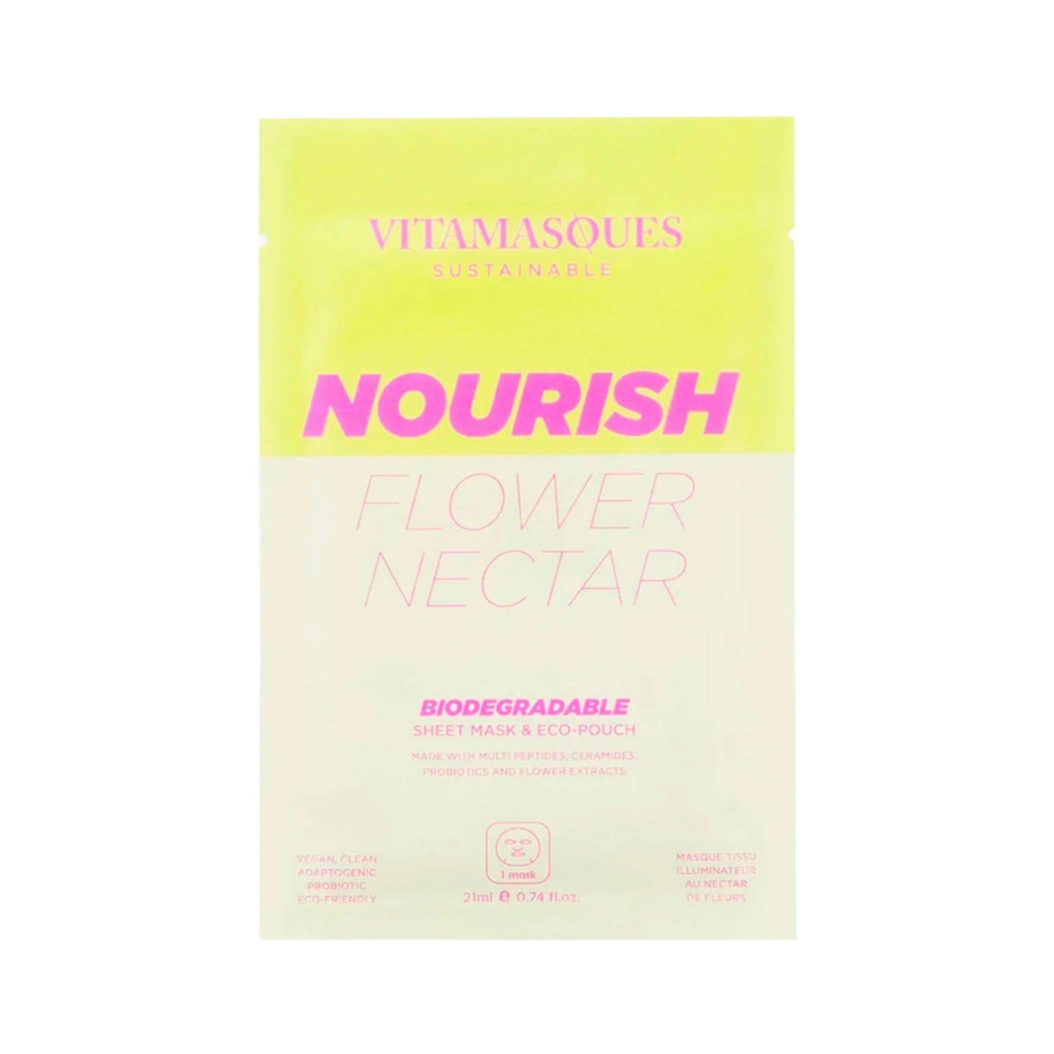 Vitamasques Nourish Flower Nectar Biodegradable Face Sheet Mask