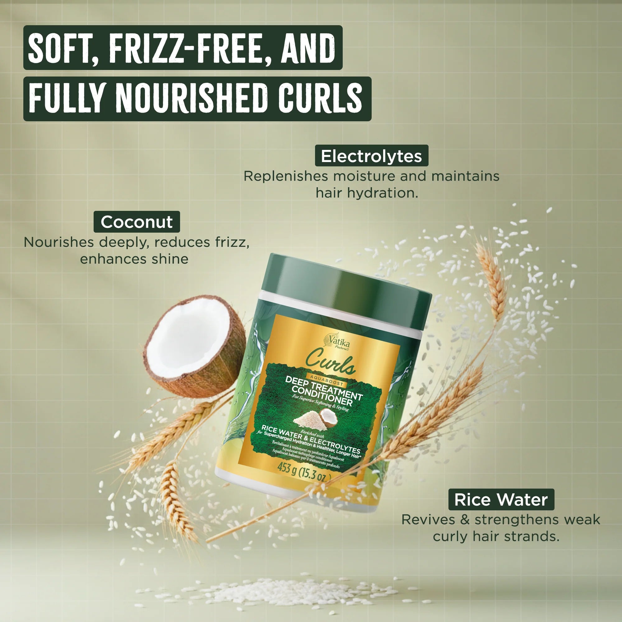 Dabur Vatika Naturals Curls Aquaboost Deep Treatment Conditioner 453g