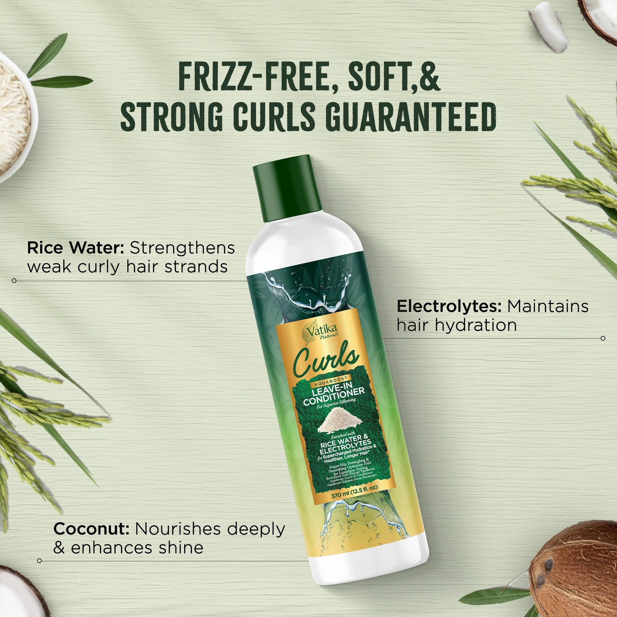 Dabur Vatika Naturals Curls Aquaboost Leave-In Conditioner 370ml