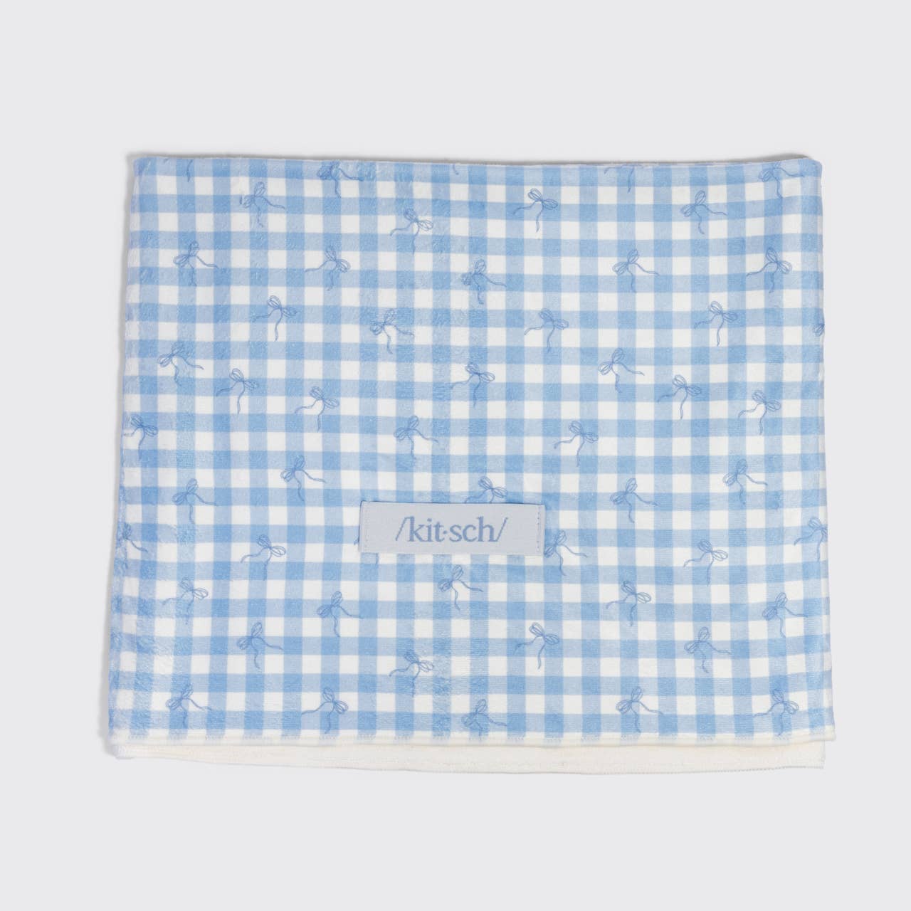 Kitsch Microfibre Hair Towel | Blue Gingham Hair Wrap | Kiyo Beauty