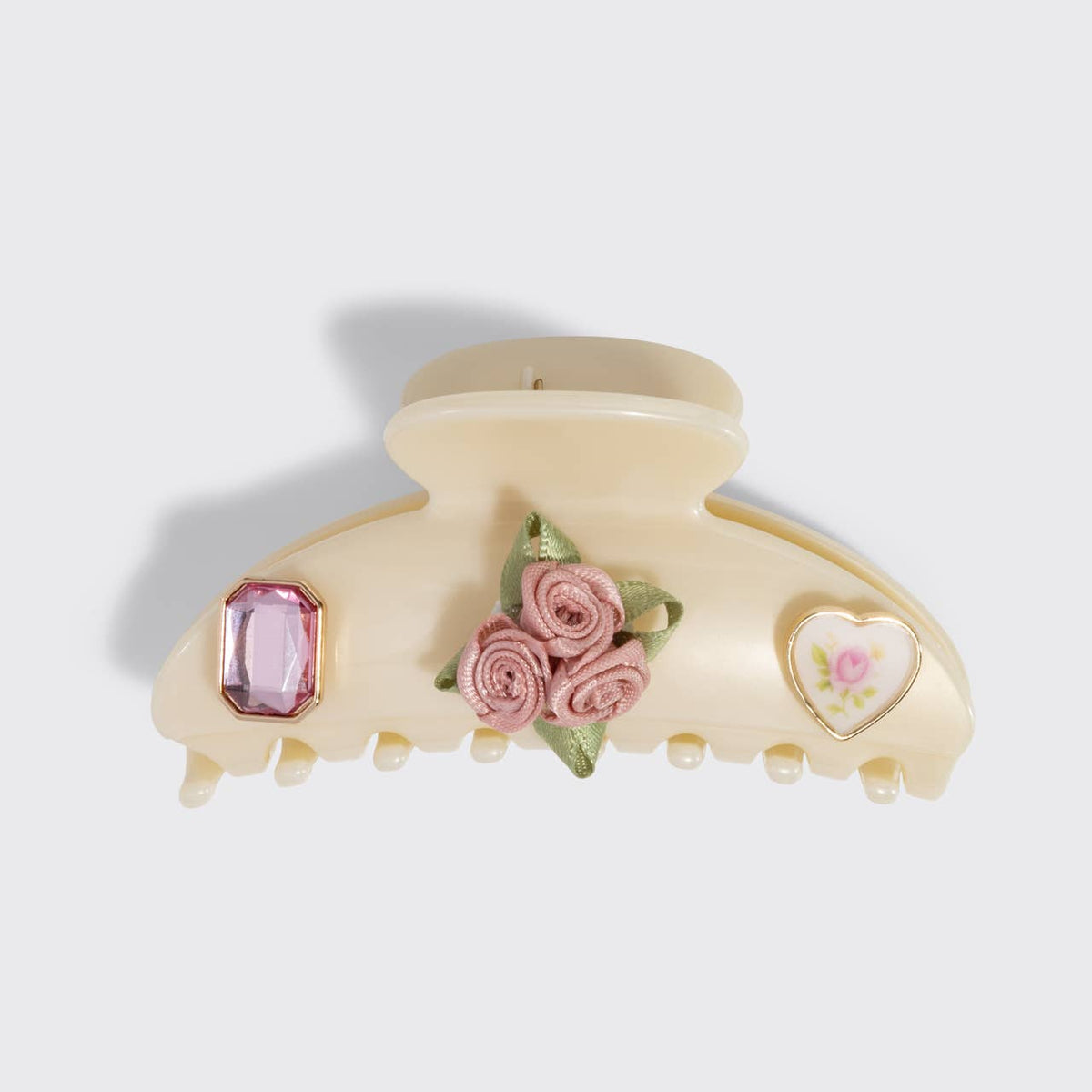 KitschPop™️ Curved Claw Clip 7pc Set Vintage - Pearlized Cream
