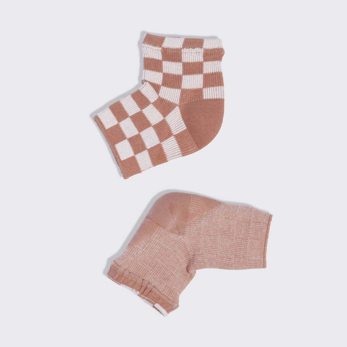 Kitsch Terracotta Checker Moisturizing Heel Socks - Medium