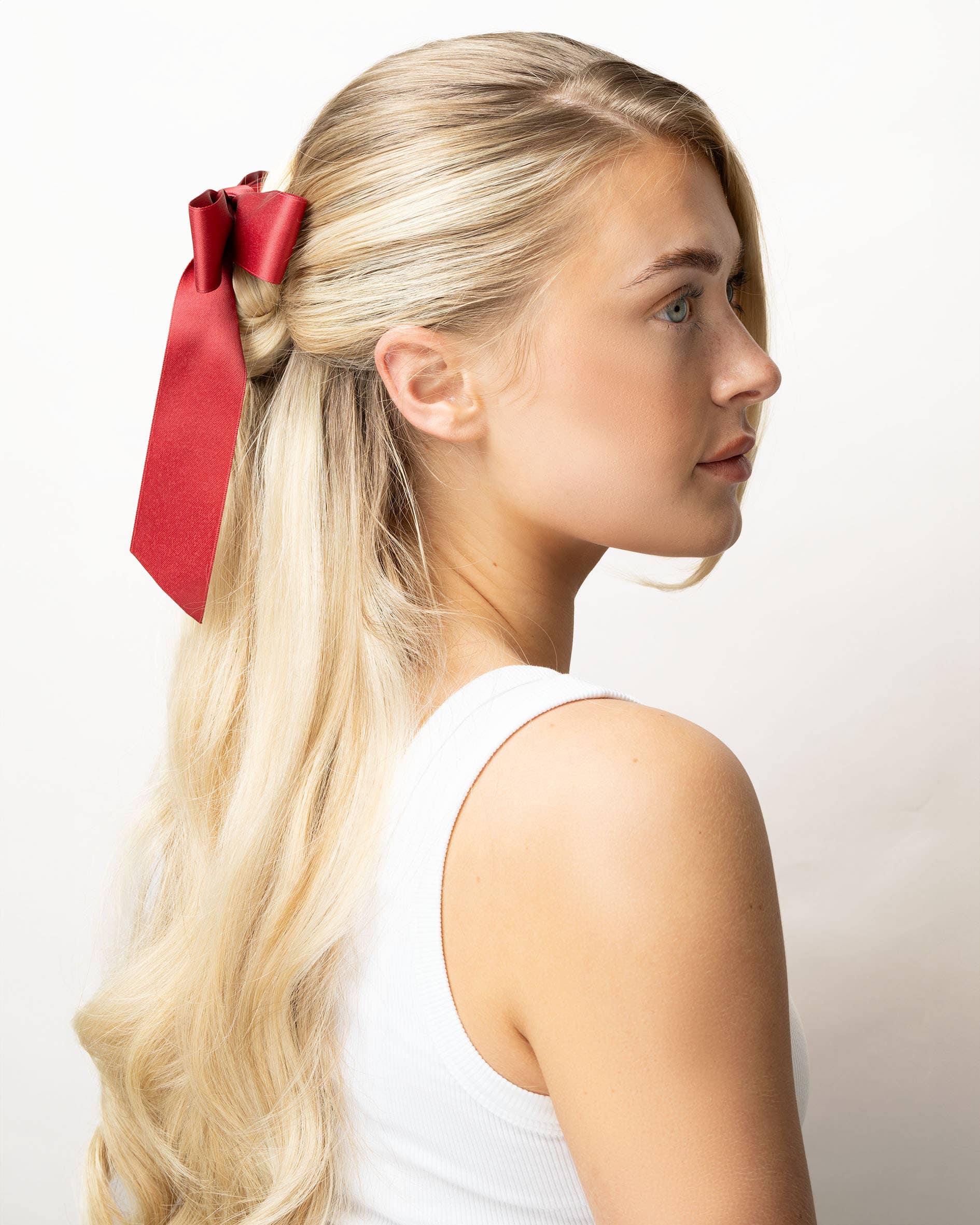 Brushworks Satin Hair Bow Duo – Red & Black