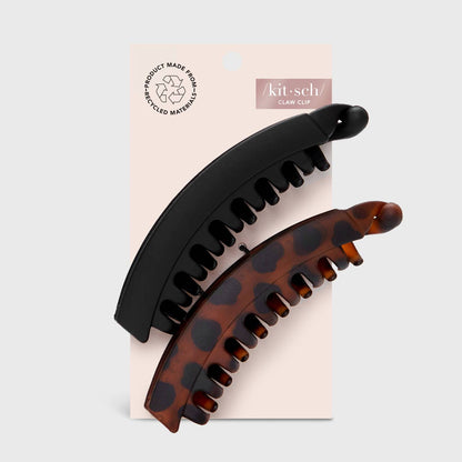 Kitsch Banana Clips 2pc Set - Black &amp; Tort