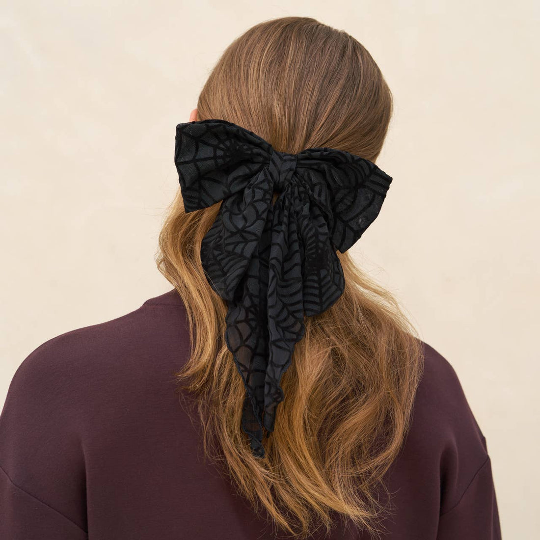 Kitsch Oversized Bow Hair Clip - Spiderweb