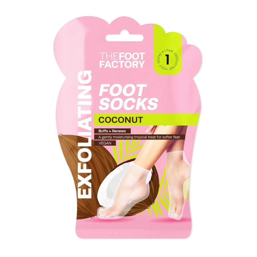 The Foot Factory Exfoliating Foot Socks Coconut (1 Pair)