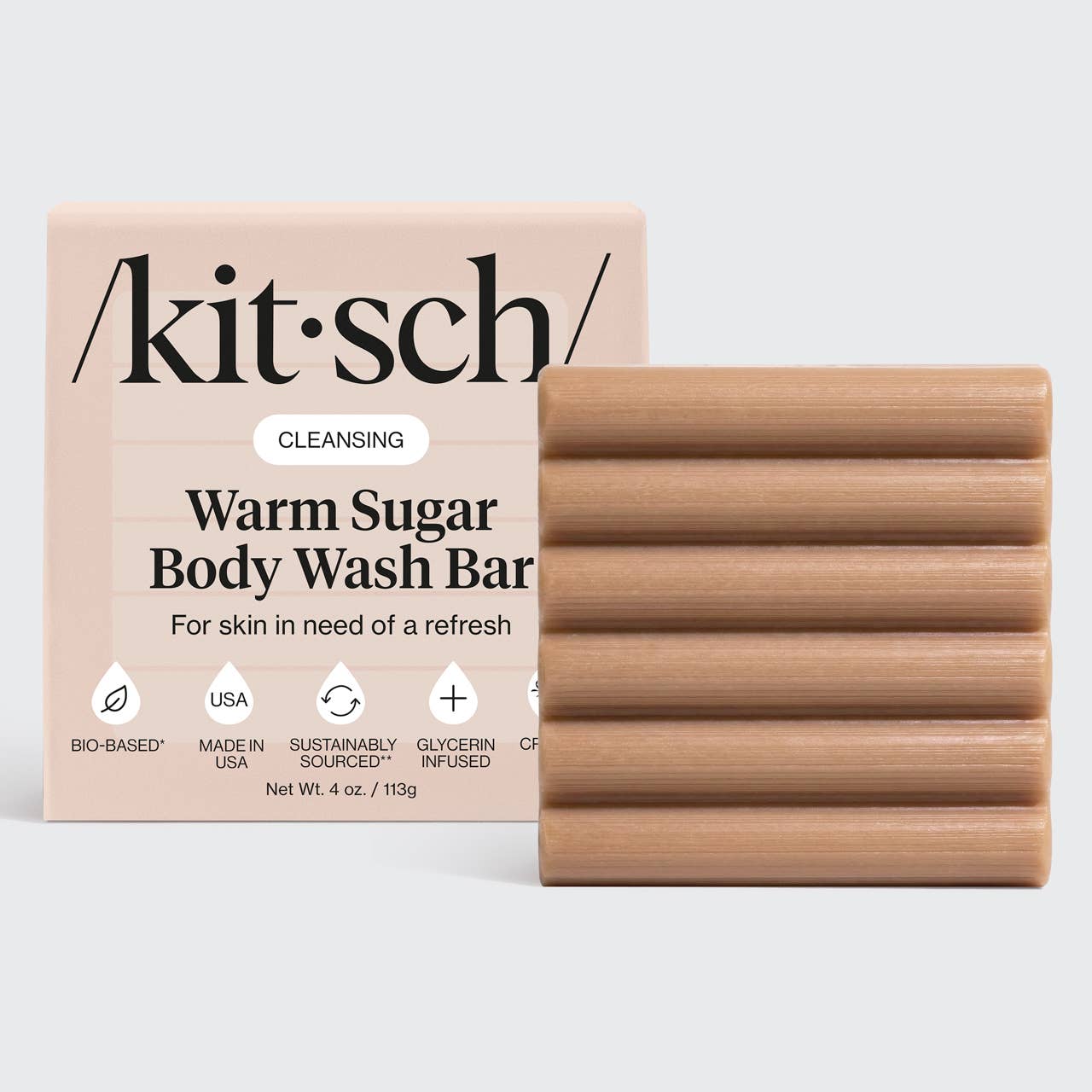 Vanilla body wash bar with pink grapefruit fragrance
